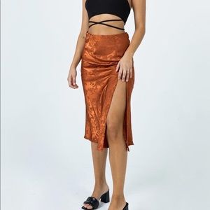 Princess Polly Jeannie Midi Skirt Rust
